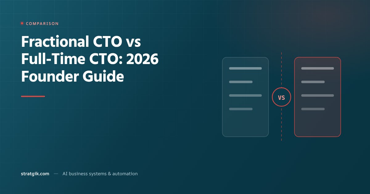 Fractional CTO vs Full-Time CTO: 2026 Founder Guide