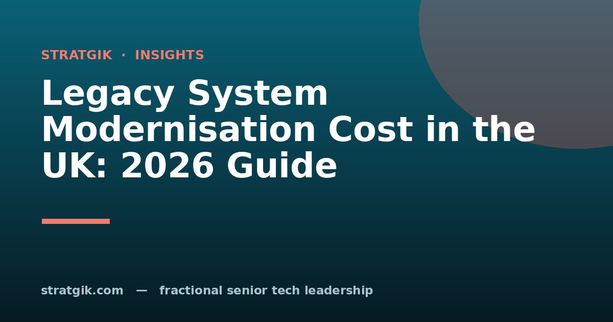 Legacy System Modernisation Cost in the UK: 2026 Guide