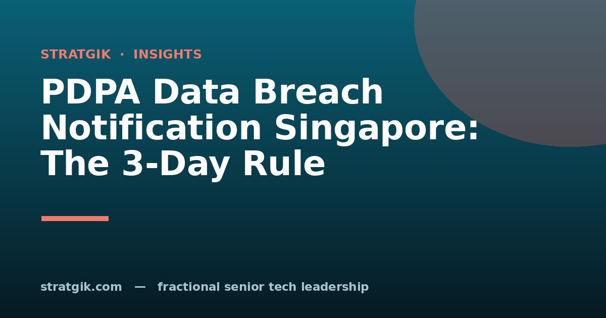 PDPA Data Breach Notification Singapore: The 3-Day Rule