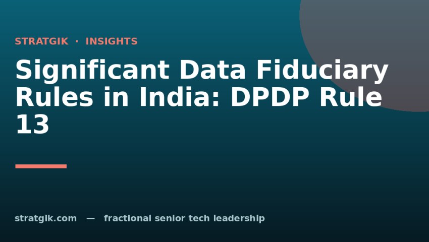 Significant Data Fiduciary Rules in India: DPDP Rule 13