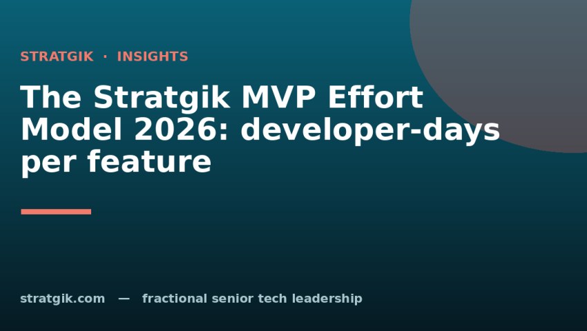 The Stratgik MVP Effort Model 2026: developer-days per feature